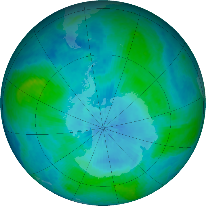 Antarctic ozone map for 18 February 2002
